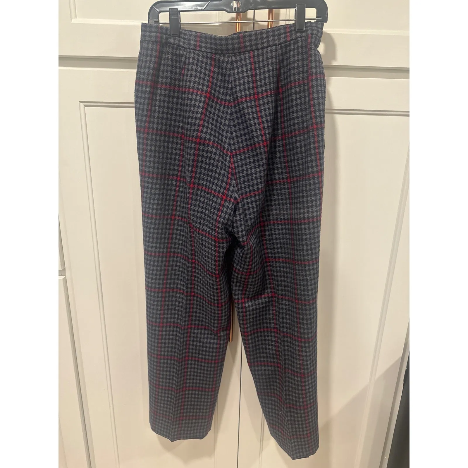 VTG Plaid Wool Blend Trousers Womens 12 Made in USA - Image 4