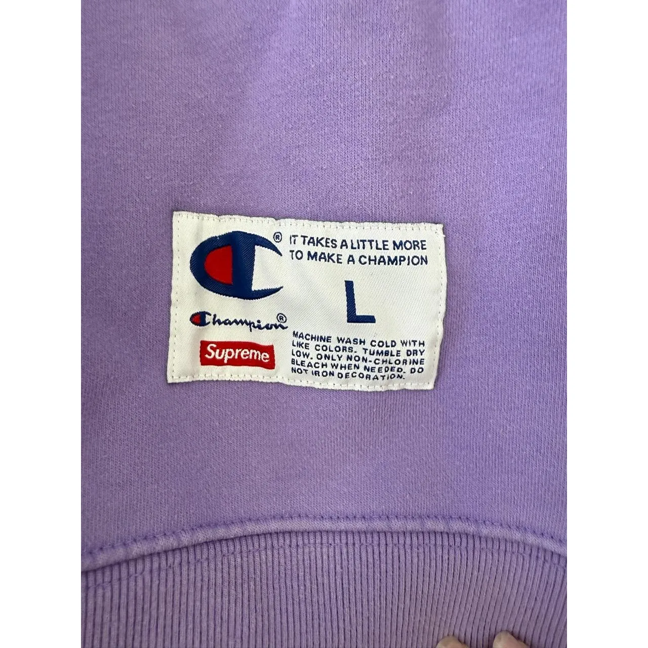 Supreme Champion Purple Stay In School Crewneck Sweatshirt large - Image 4