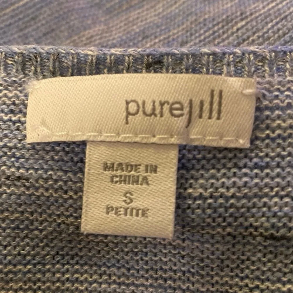 Pure Jill Size SP PS Small Petite Blue Sweater Tunic Linen Blend - Image 3