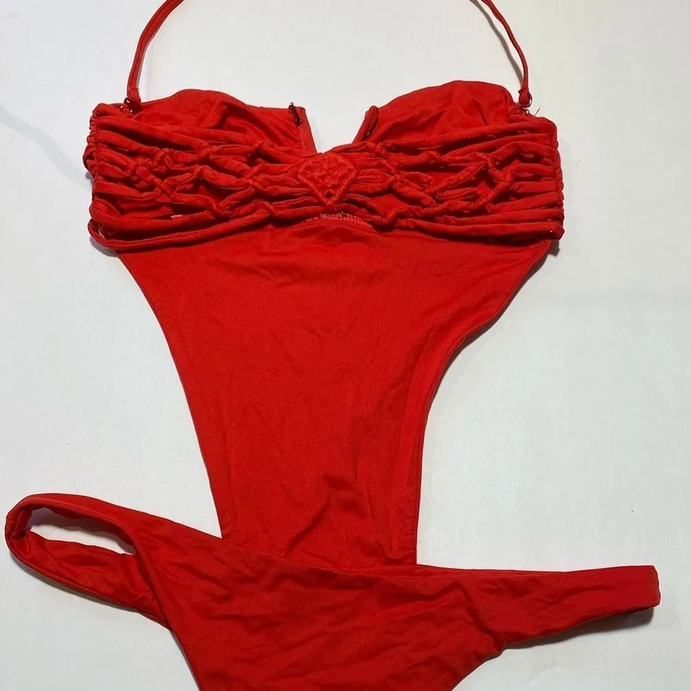 Frankie's Bikinis One Piece Bathing Suit Red - Image 4