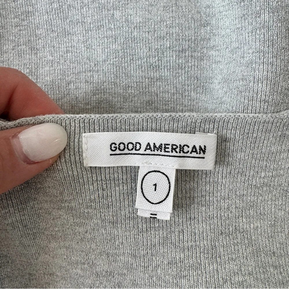Good American  Ribbed Square Neck Long Sleeve Top - Image 3