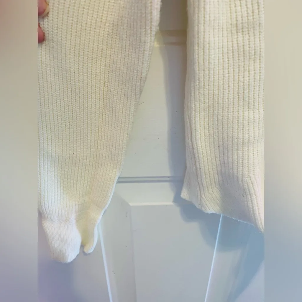 Moth by Anthropologie cream ribbed V - Image 3