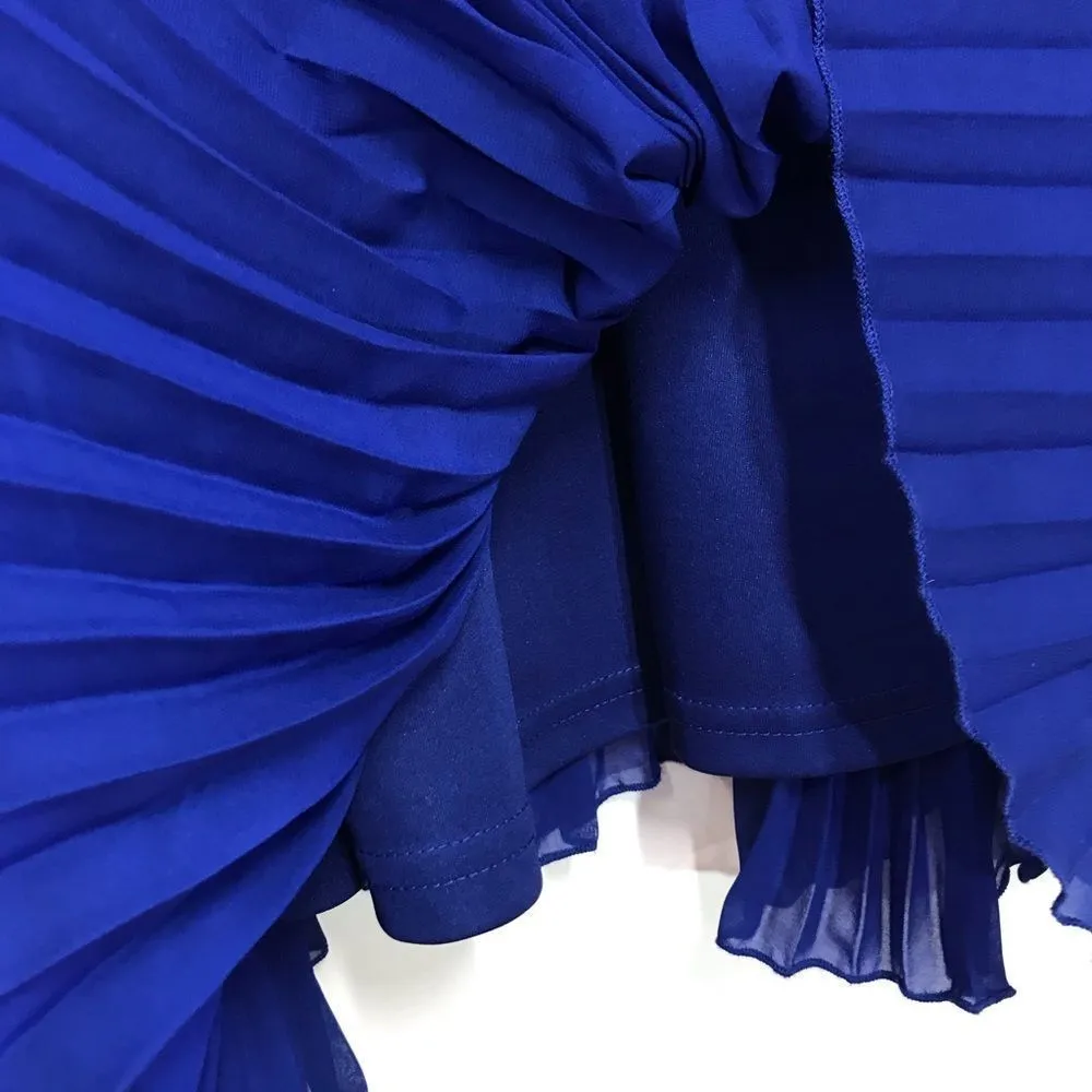 Bar III  Blue Accordion Pleated Maxi Dress Medium - Image 6