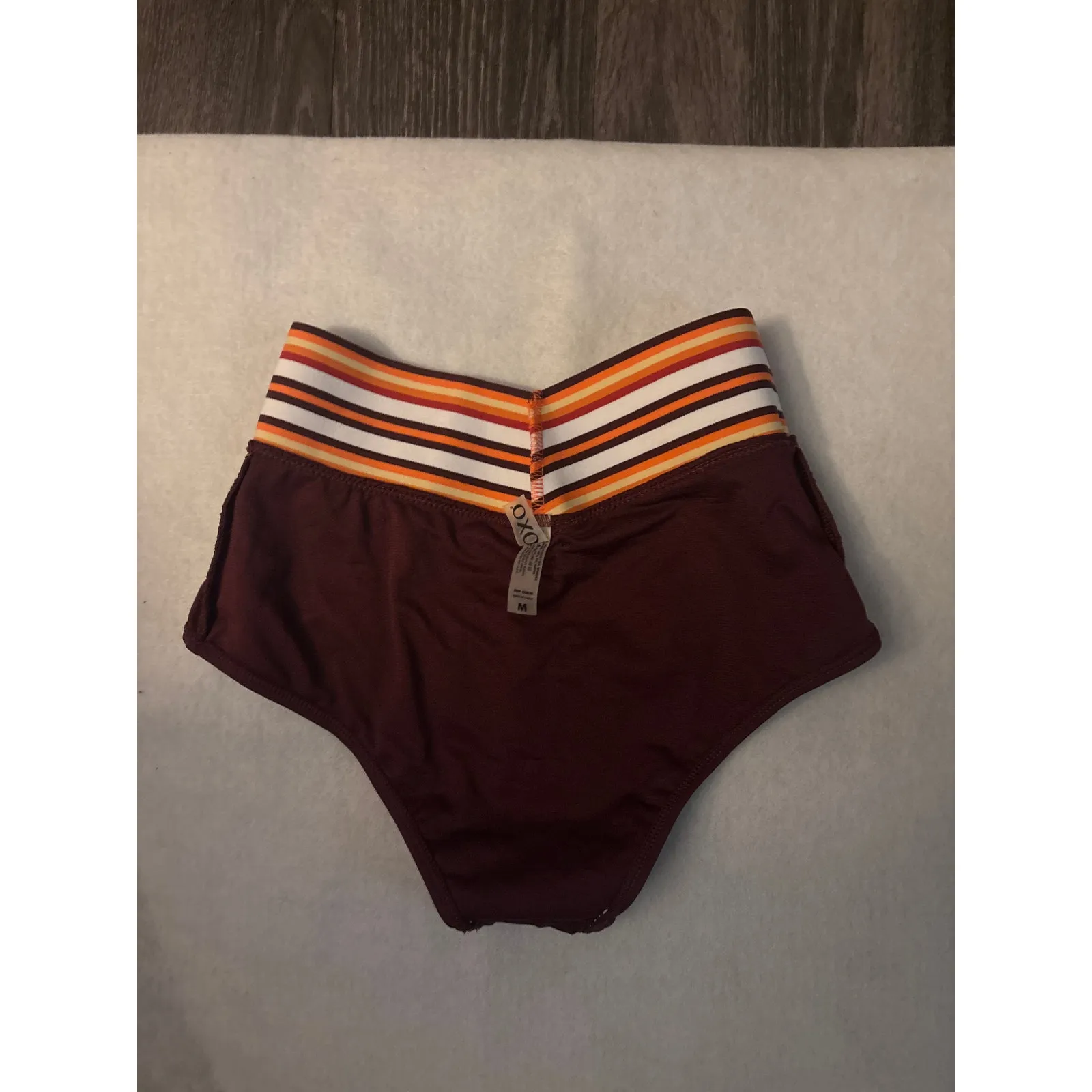 XOXO Two Piece High Waist Striped Bikini M Swim Cheerleader Party Casual Summer - Image 12