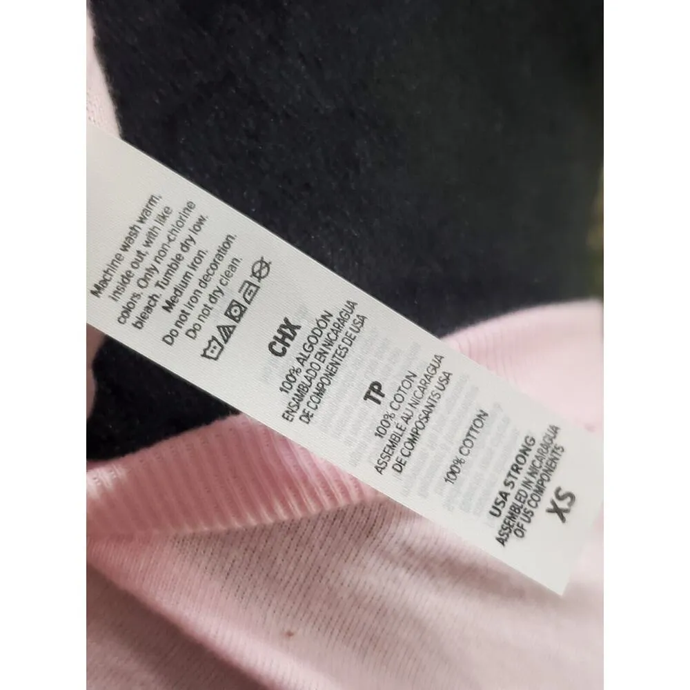 Swarthy Mystic Women's Pink Solid 100% Cotton Crew Neck Black Wealth T Shirt Top Size XS - Image 12