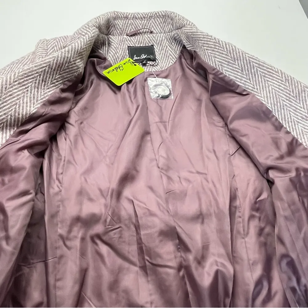 Sam Edelman Womens SZ Small Lilac Single Breasted Longline Coat Jacket Tweed NEW - Image 9