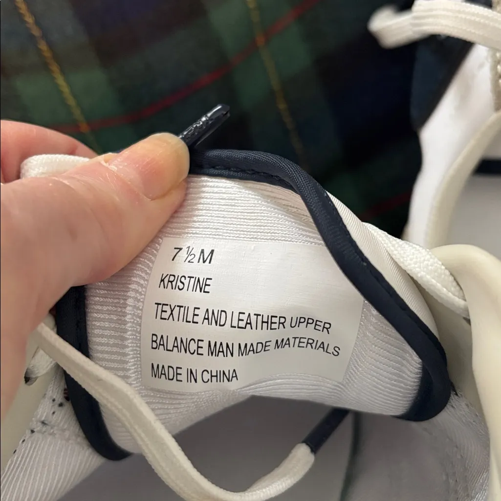 Tretorn Kristine Ortholite white and navy mixed textile & leather sneakers - Image 6