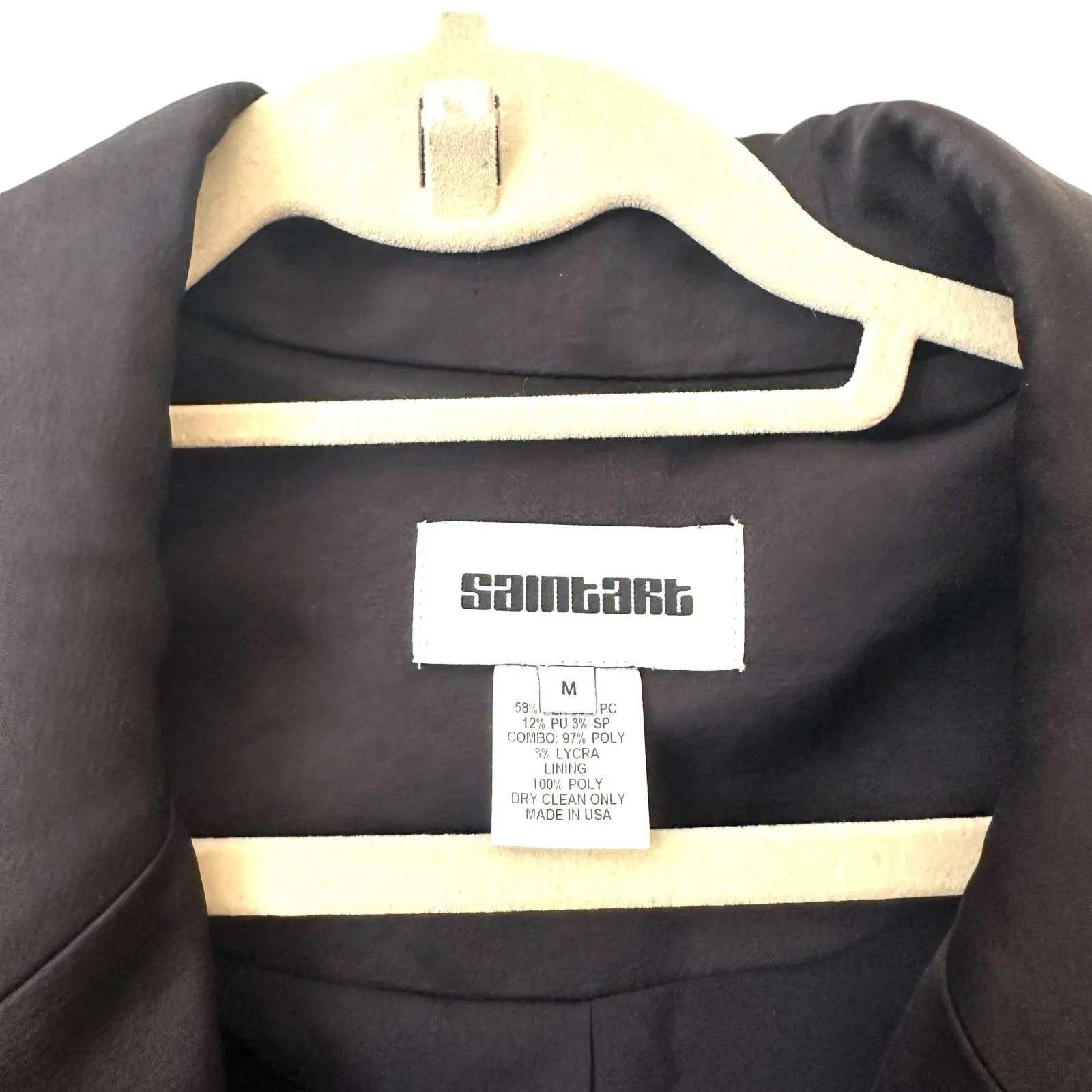 SAINT ART‎ Toby Tuxedo Oversized Overcoat Black Sz Medium - Image 5