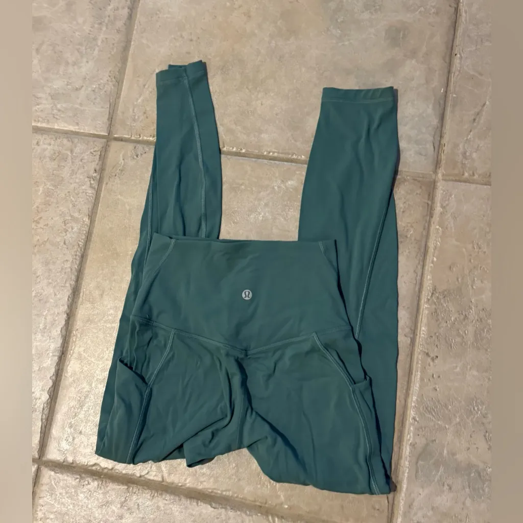Lululemon Align High Rise Pant Pockets 25” Tidewater Teal Green Siz 2  Leggings - Image 7