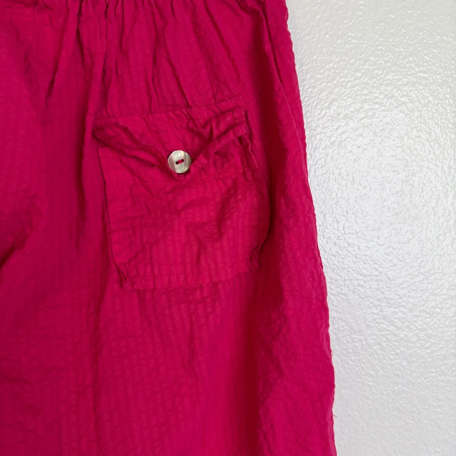 Bryn Walker Pink Pants Womens XXS Wide Leg Pull On Elastic Pockets Crop Cotton - Image 7