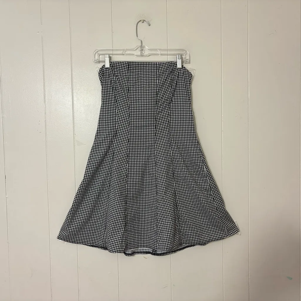Abercrombie & Fitch Mila Strapless Gingham Mini Dress Black Size M - Image 3