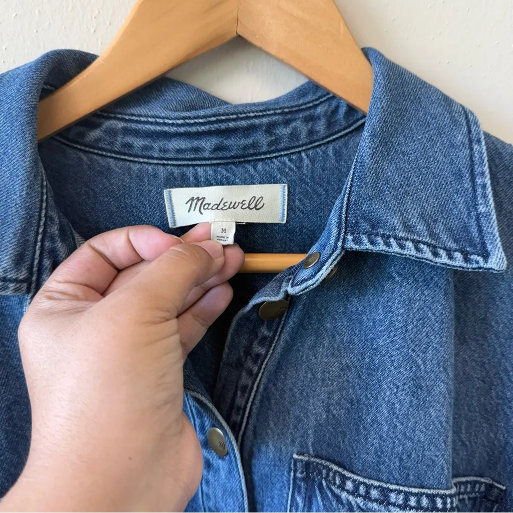 Madewell Denim Semi Crop Shacket - Image 4