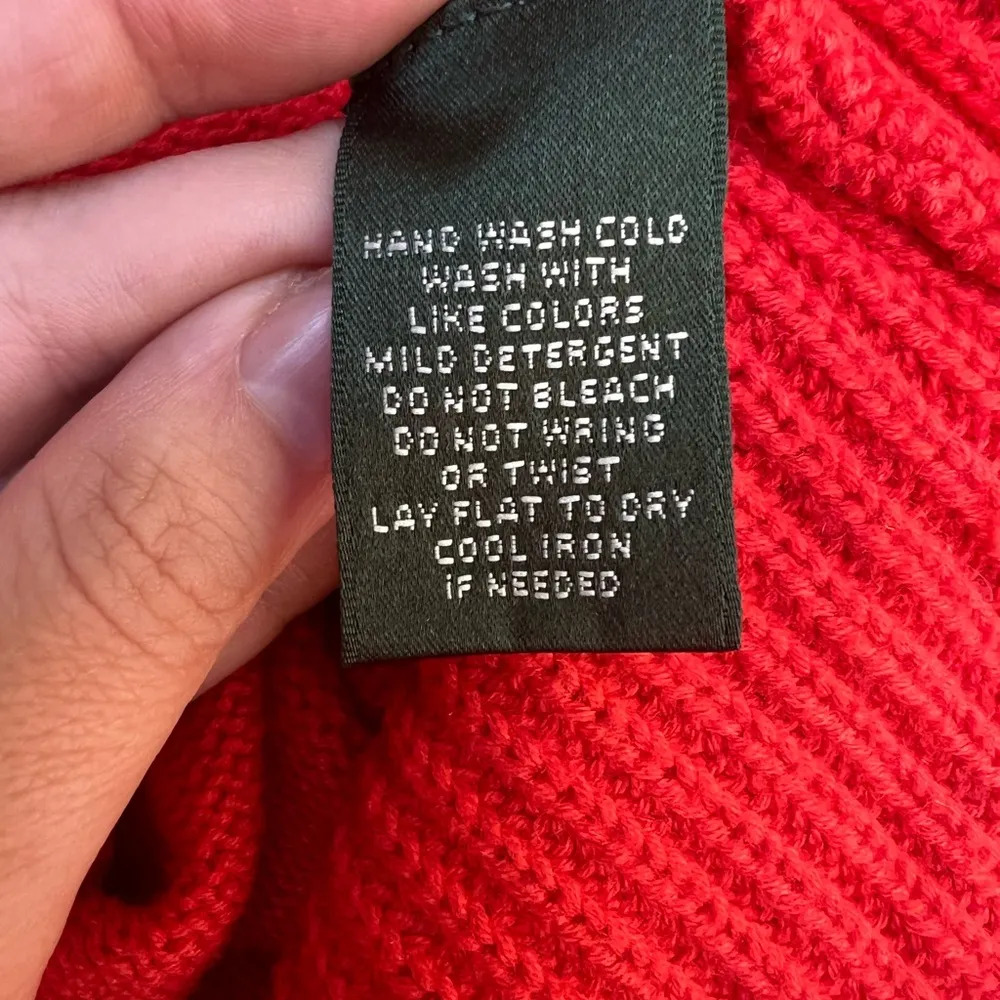 Lauren Ralph Lauren Burnt Orange Red Turtleneck Cowl Wool Sweater Women's Sz XS - Image 6