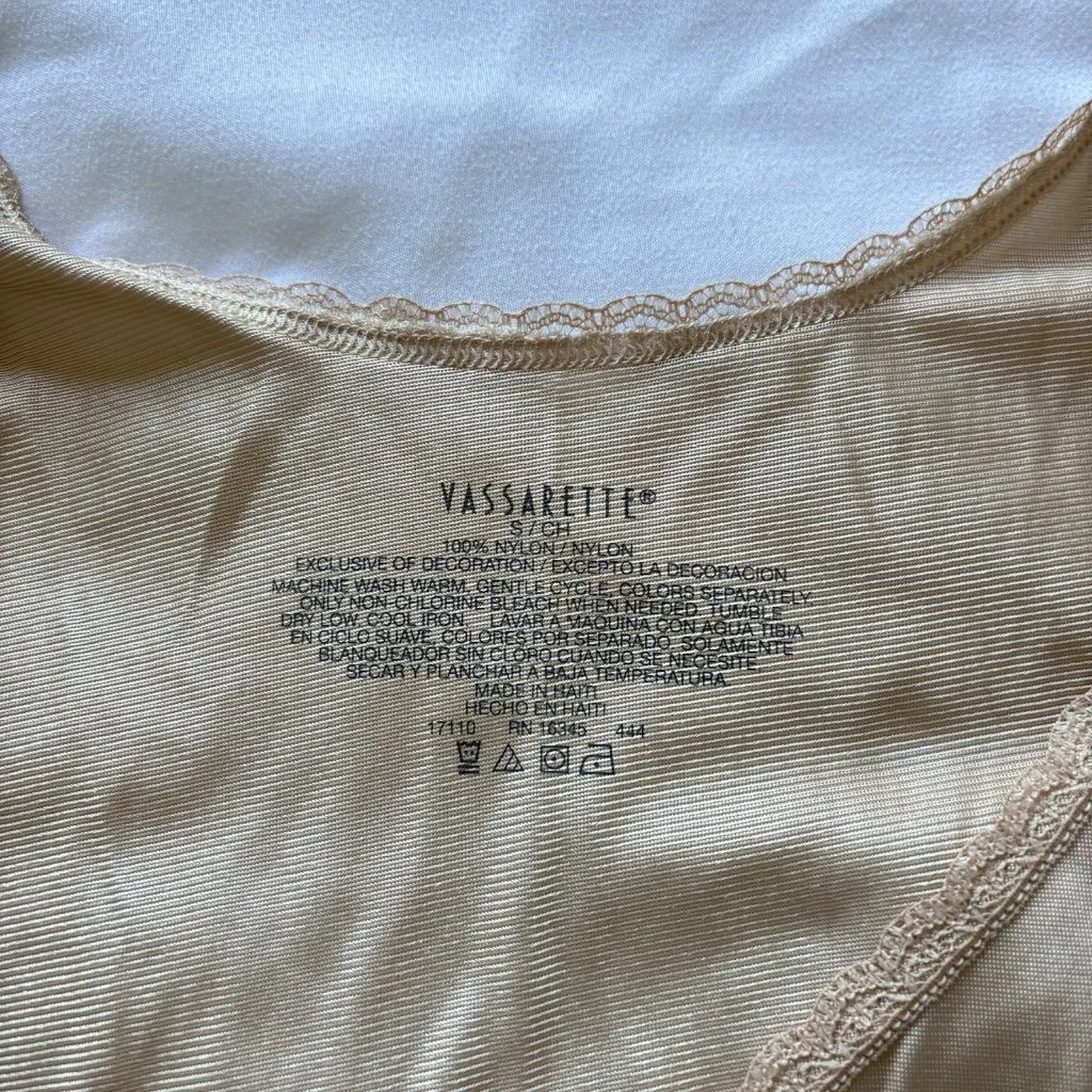 Vintage 90s Y2K Cami Camisole Womens Size Small Tan Beige Boudoir Sexy Nylon - Image 4