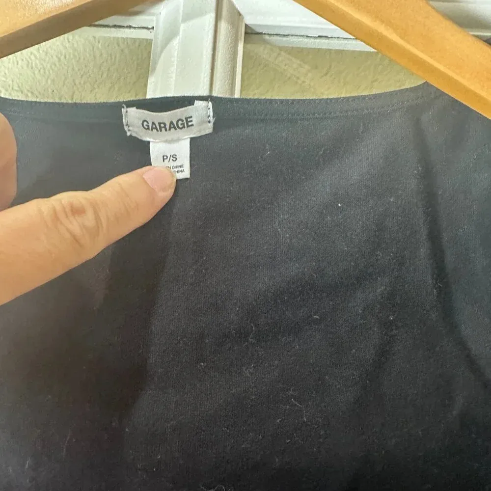 Garage  Square Neck Corset Style Black Crop Top - Small - Image 3