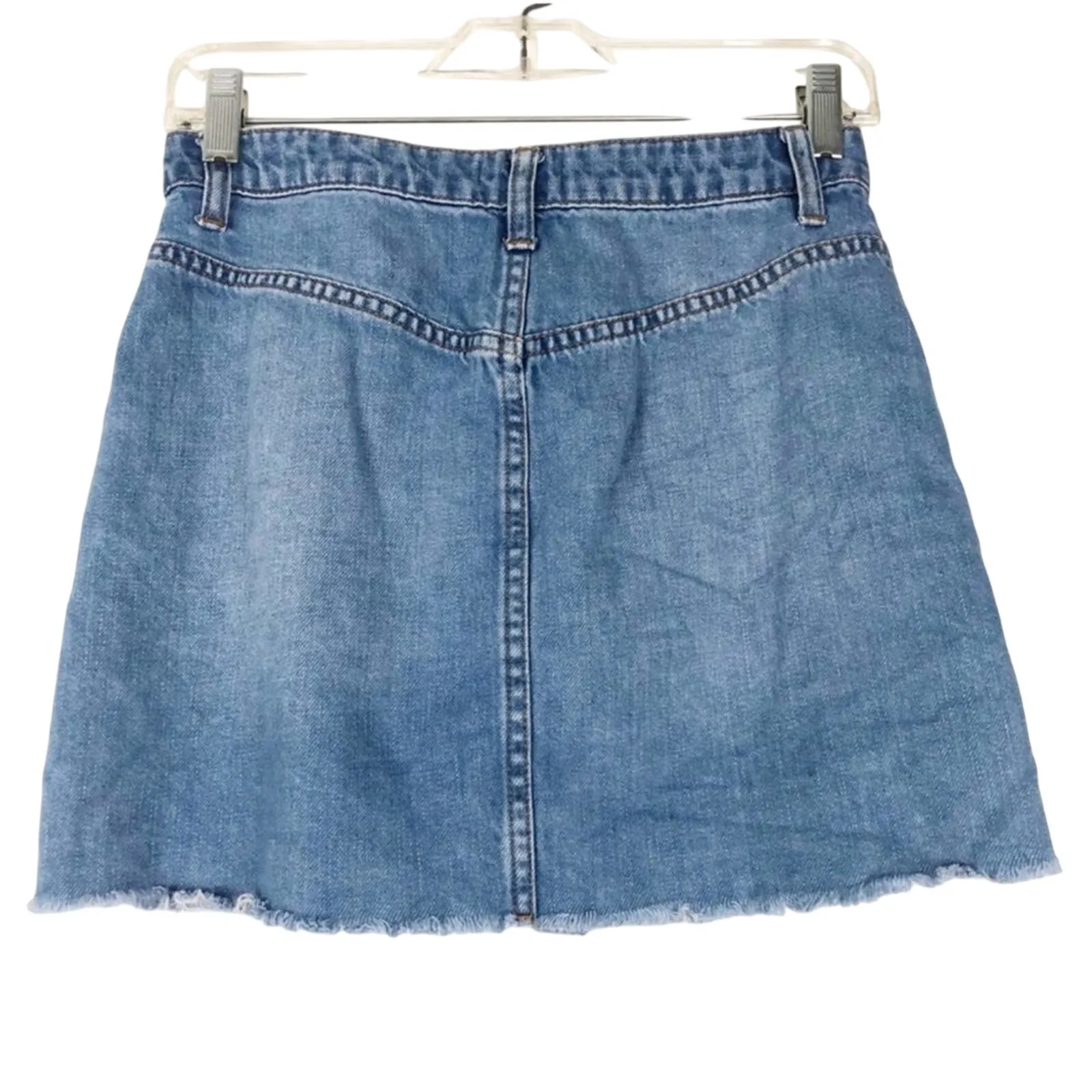 Urban Outfitters Denim Raw Hem Button Down Skirt - Image 4