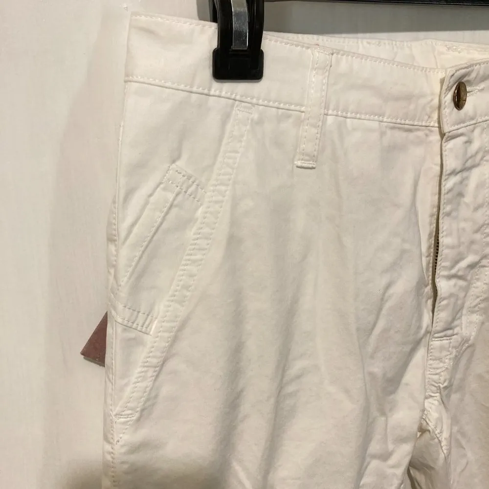 (+) People women's size 25 soft cotton 5 pocket low waist GIORGIA trouser pants White - Image 3