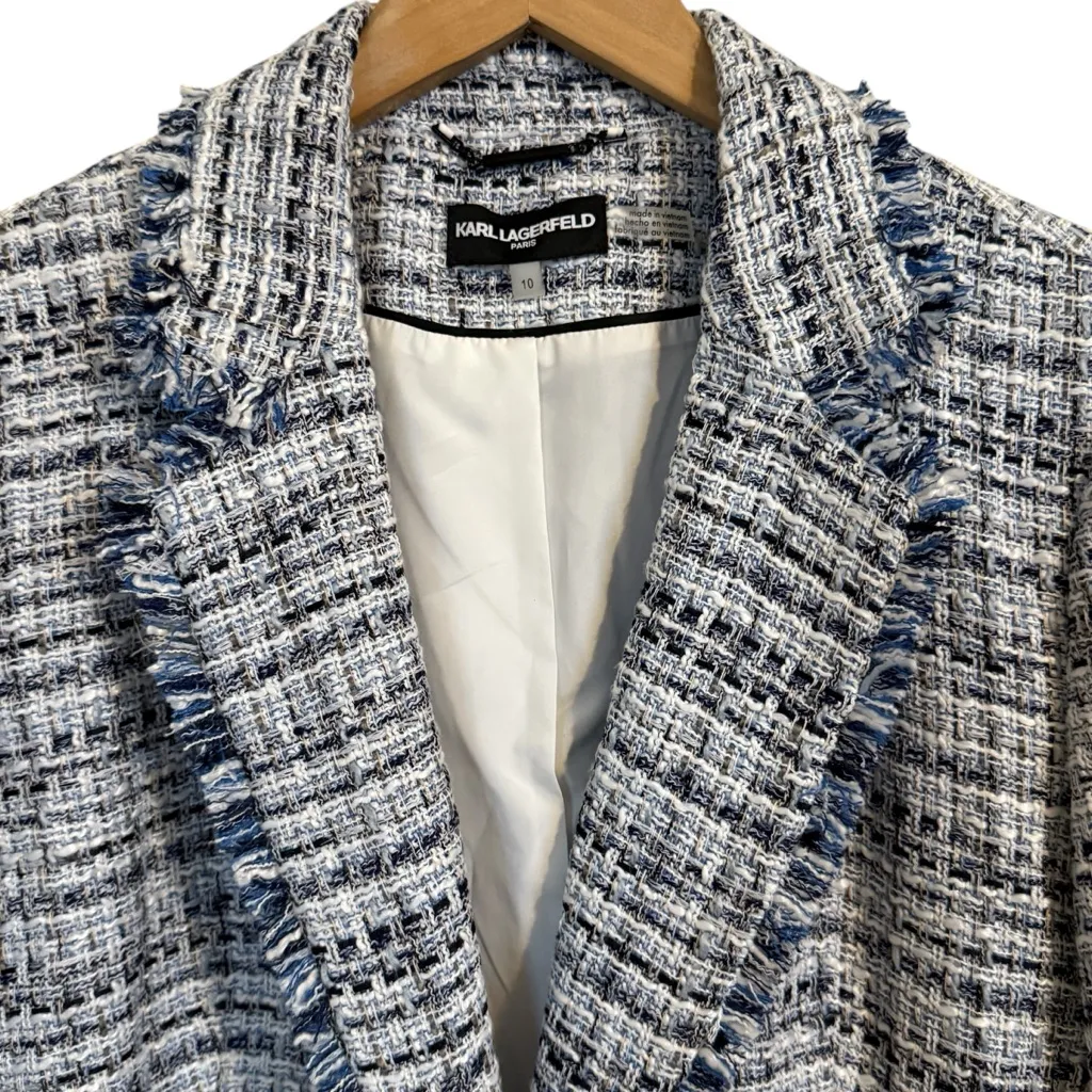 Karl Lagerfeld Women’s Tweed Blazer Size 10 - Image 5