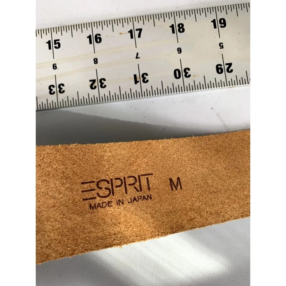 Vintage Statement Belt Womens Espirit Green Wide Adjustable Solid Medium 90s - Image 13