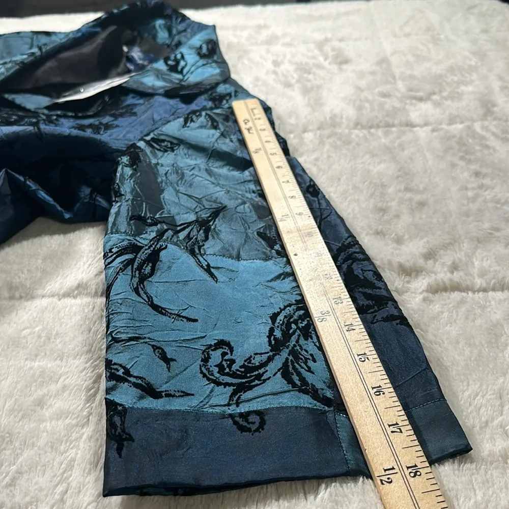 Susan Graver one button Teal Black Velvet evening light Jacket Blazer Medium NEW - Image 12