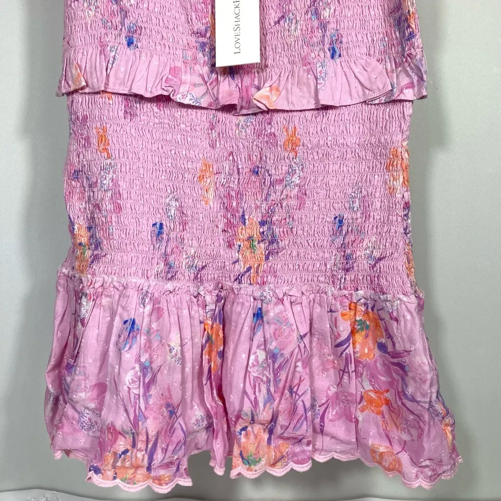 LoveShackFancy Jarrah Dress Royal Pink Berry Large NWT - Image 11