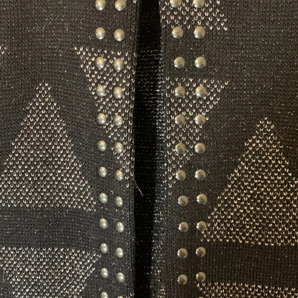 Ming Wang Sapphire womens medium cardigan blazer black silver sparkle fancy - Image 4