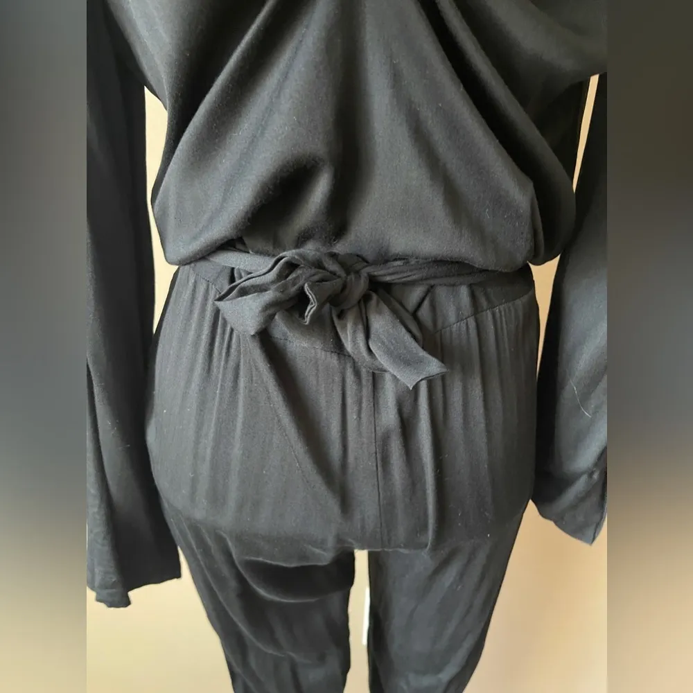 YOUNG FABULOUS & BROKE | Black Hamlet Lounge Long Sleeve Jersey Jumpsuit Sz S - Image 7