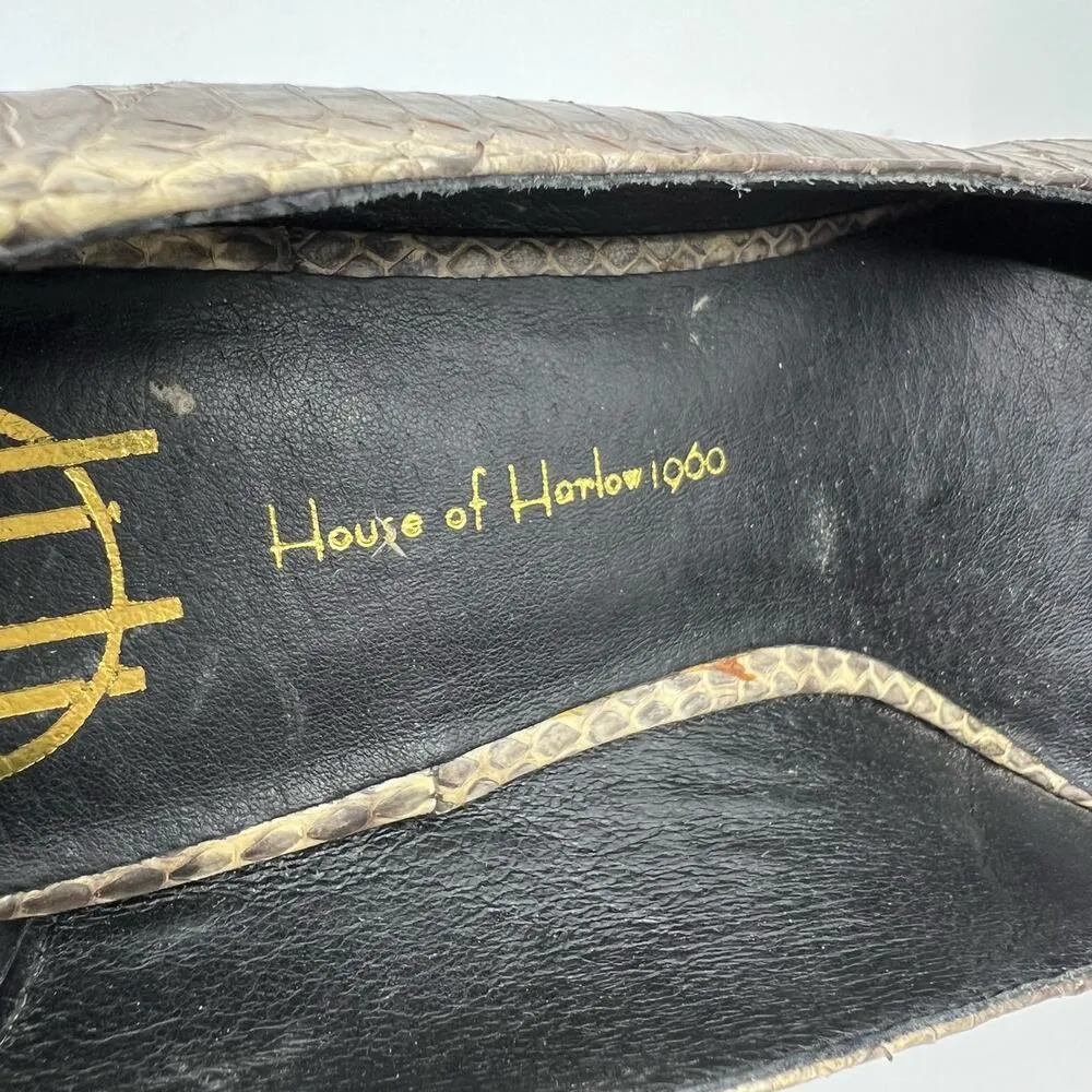 House of Harlow 1960 Nora Snakeskin Pumps Women's 10 US - Image 9