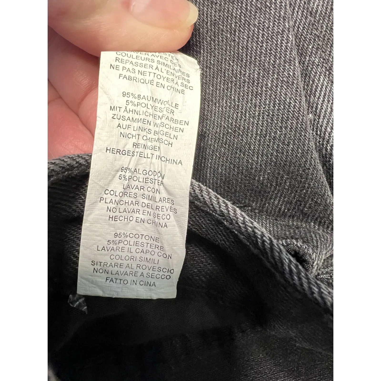 Pretty Little Thing HR Shorts sz 0 Washed Black Cut Off 6" Longline Fitted Denim - Image 7