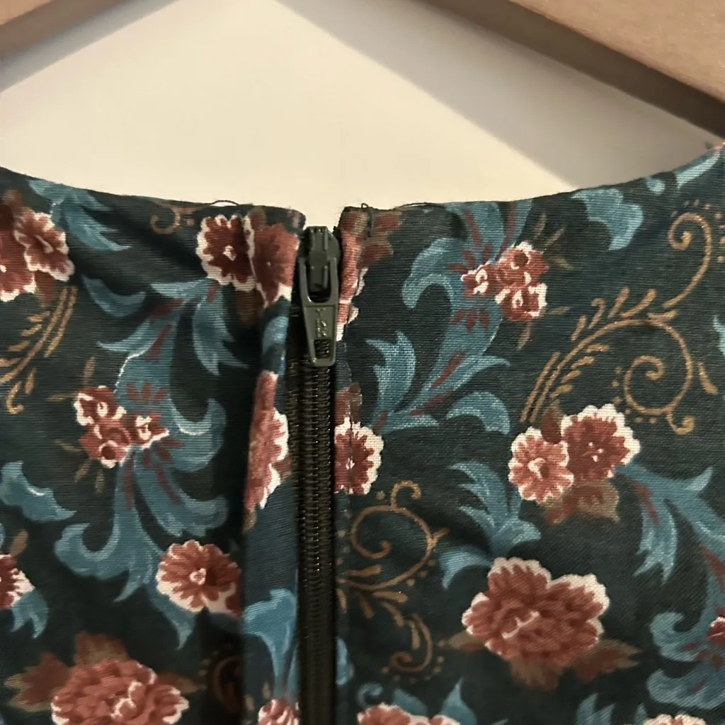 Gunne Sax Vintage Jessica McClintock Floral Prairie Dress Blue Green Size 7 - Image 13