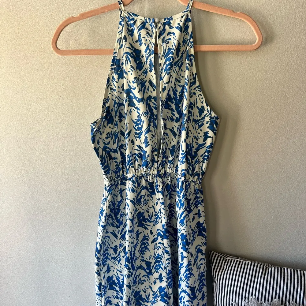 Blue Allover Print Halter Neck Romper Size Small/4 - Image 12