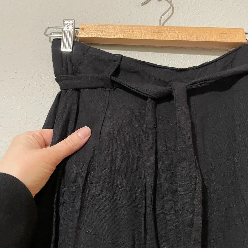 L Space Black Cropped Straight Leg Tie Waist Casual Pants Womens S Revolve Beach - Image 10