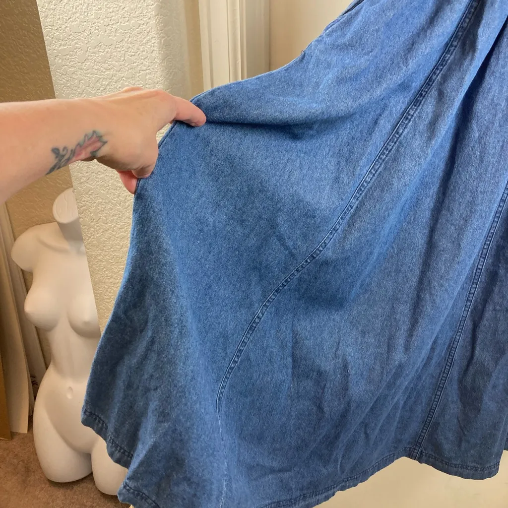 Spencer Alexis 80’s GoldTone Zippers & Other Metal Detail Denim Dress Gold Size 4 - Image 8