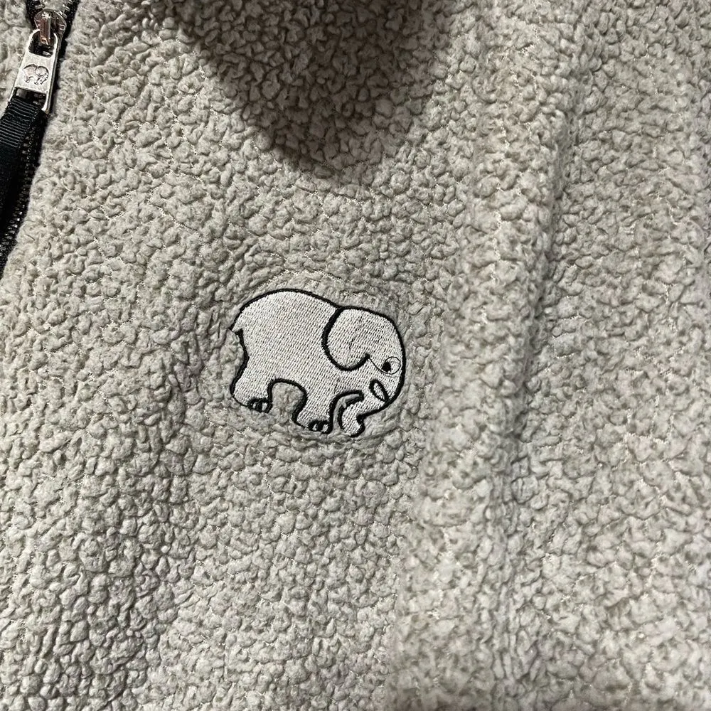 Ivory Ella Pale Gray SherpaFleece Full Zip Small - Image 12