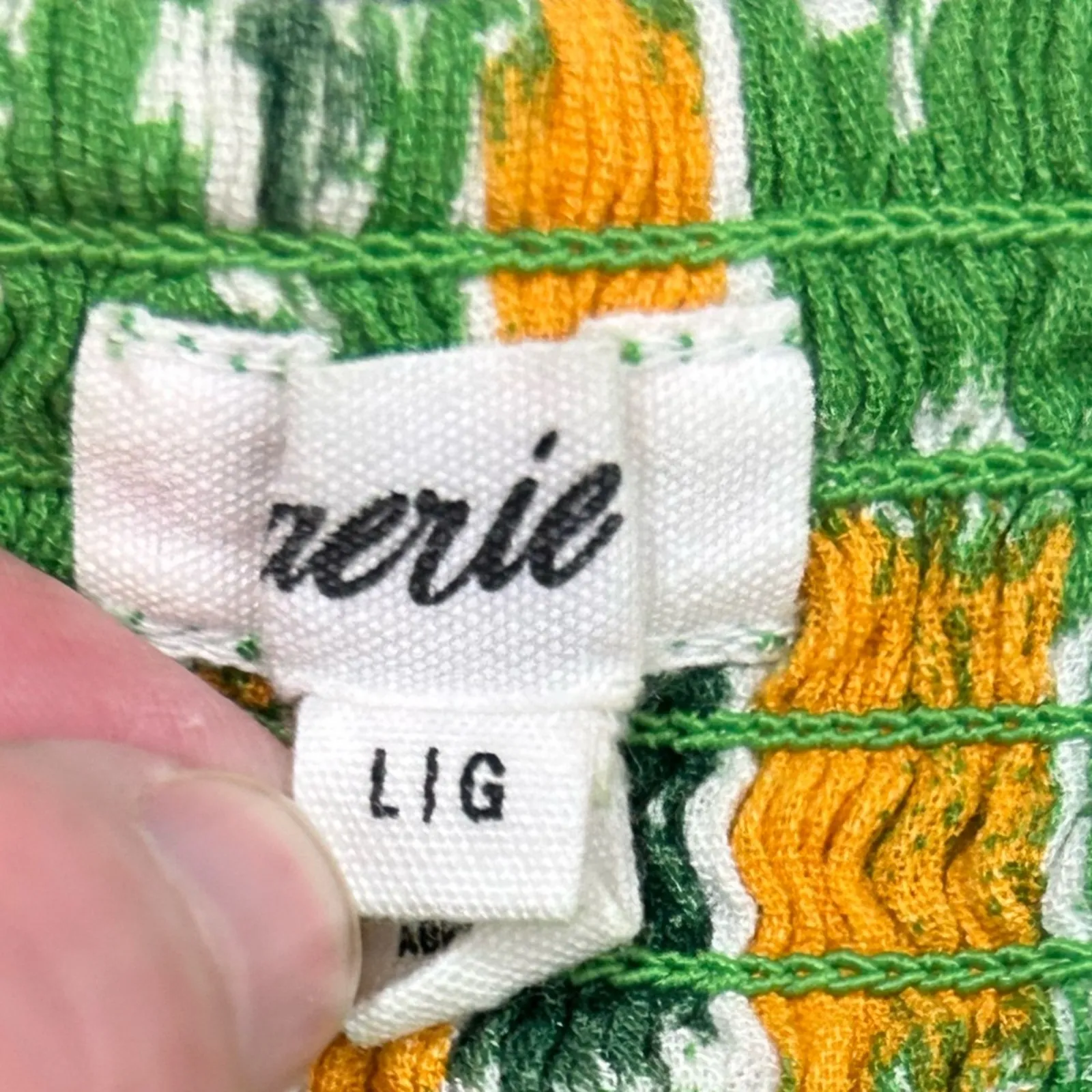 Aerie Beach Floral Tie Front Crop Top Green Yellow White Size L Summer Festival - Image 8