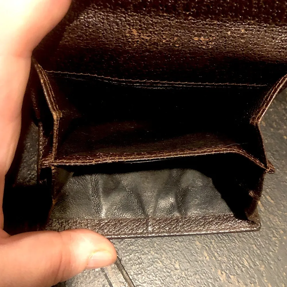 GUCCI GG Trifold Canvas Jacquard Wallet Tan Brown Leather Accent - Image 6