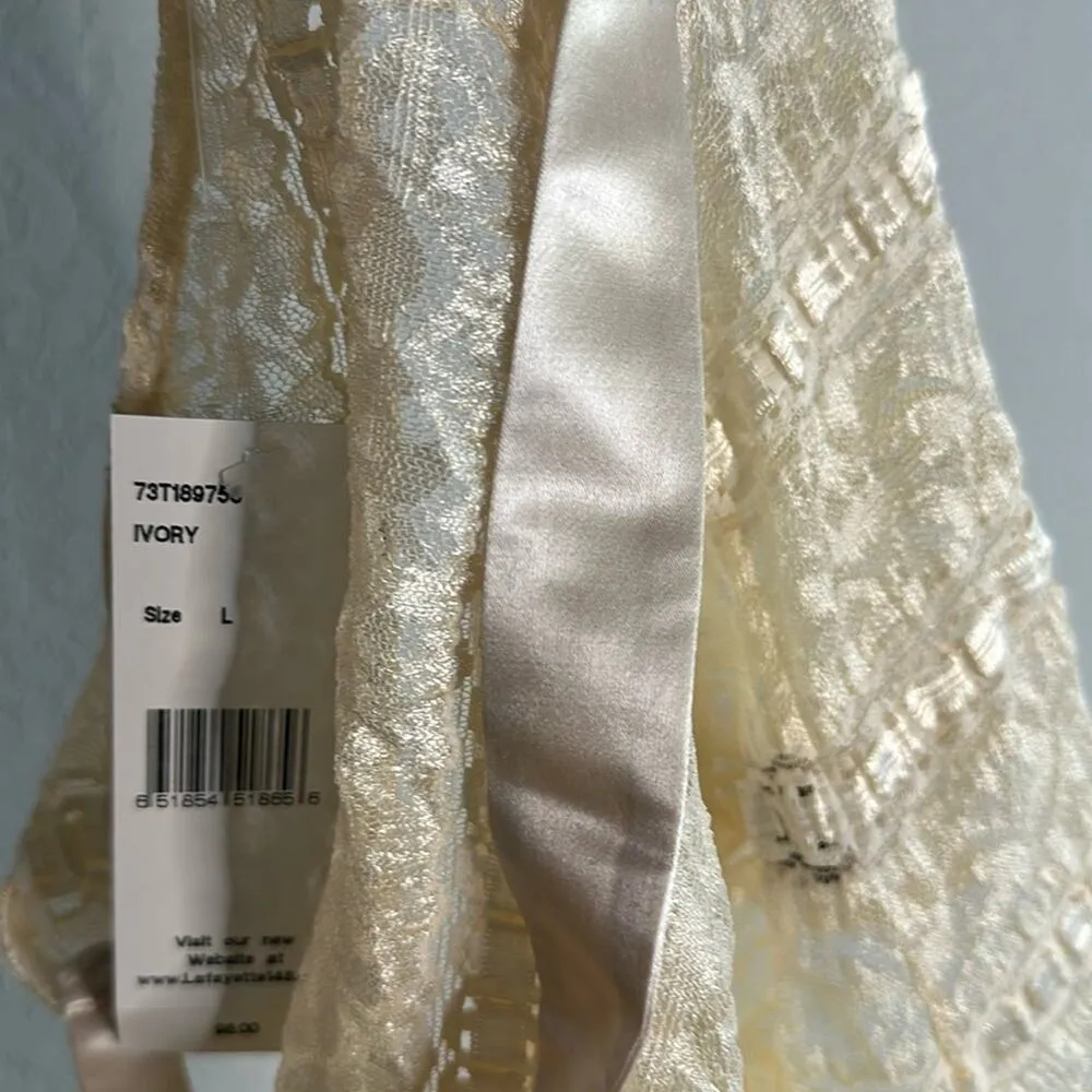 NEW Lafayette 148 Babydoll Camisole Tank Top Satin Strap Coquette Romantic Girly Size L - Image 7