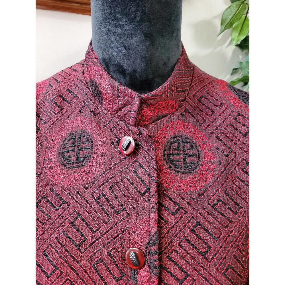 Jennifer Moore Women Marron Polyester Long Sleeve Buttons Front Jacket Size 10 - Image 2