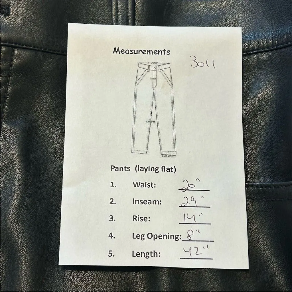 J. Crew Women's Black Faux Leather Dress Pants Size 35 Straight Leg - Image 13