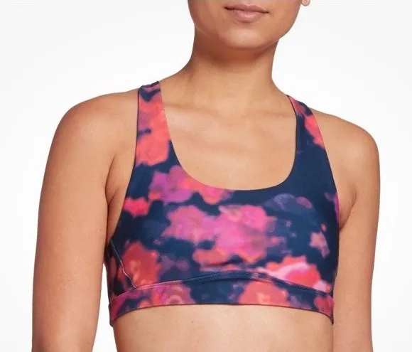 DSG Women's Aspire Performance Mid Sports Bra Blurred Rose Size Med $25 T079 Pink - Image 1