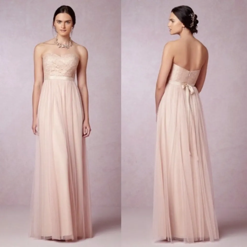 BHLDN • Jenny Yoo Juliette Dress Rose Quartz strapless lace tulle convertible - Image 5
