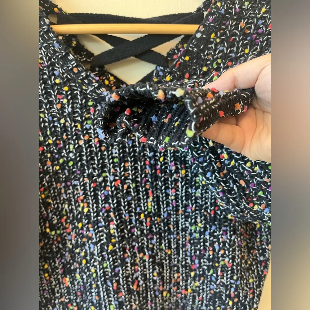 I.N. San Francisco black multicolor knit semi cropped sweater - Image 2