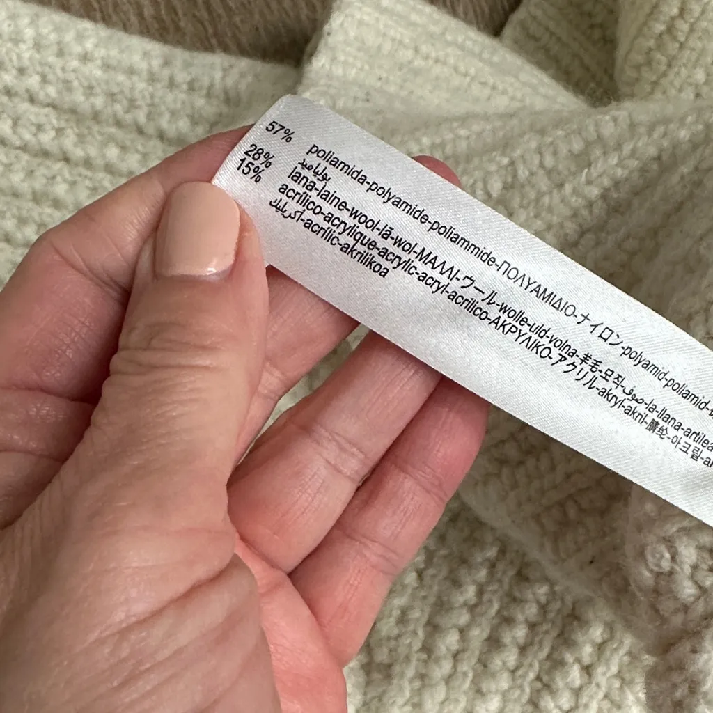 Zara Cream Chunky Ribbed Crop Sweater - Image 8