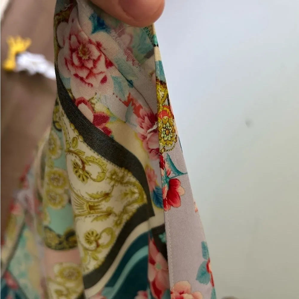 Johnny‎ Was JAPER SMOCKED WAIST PANT Floral Patchwork Wide-Leg Pants - Image 4