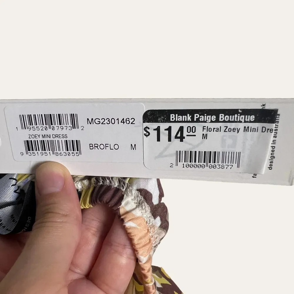 MinkPink Floral Zoey Tie Back Puff Sleeve Square Neck Mini Dress Size M - Image 7