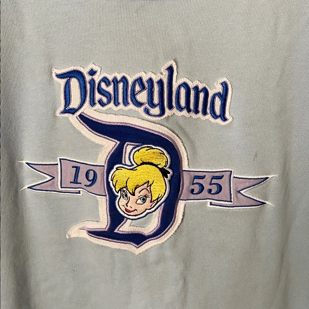 Vintage Y2K Disney Parks Disneyland embroidered Tinkerbell 1955 graphic tee L - Image 3