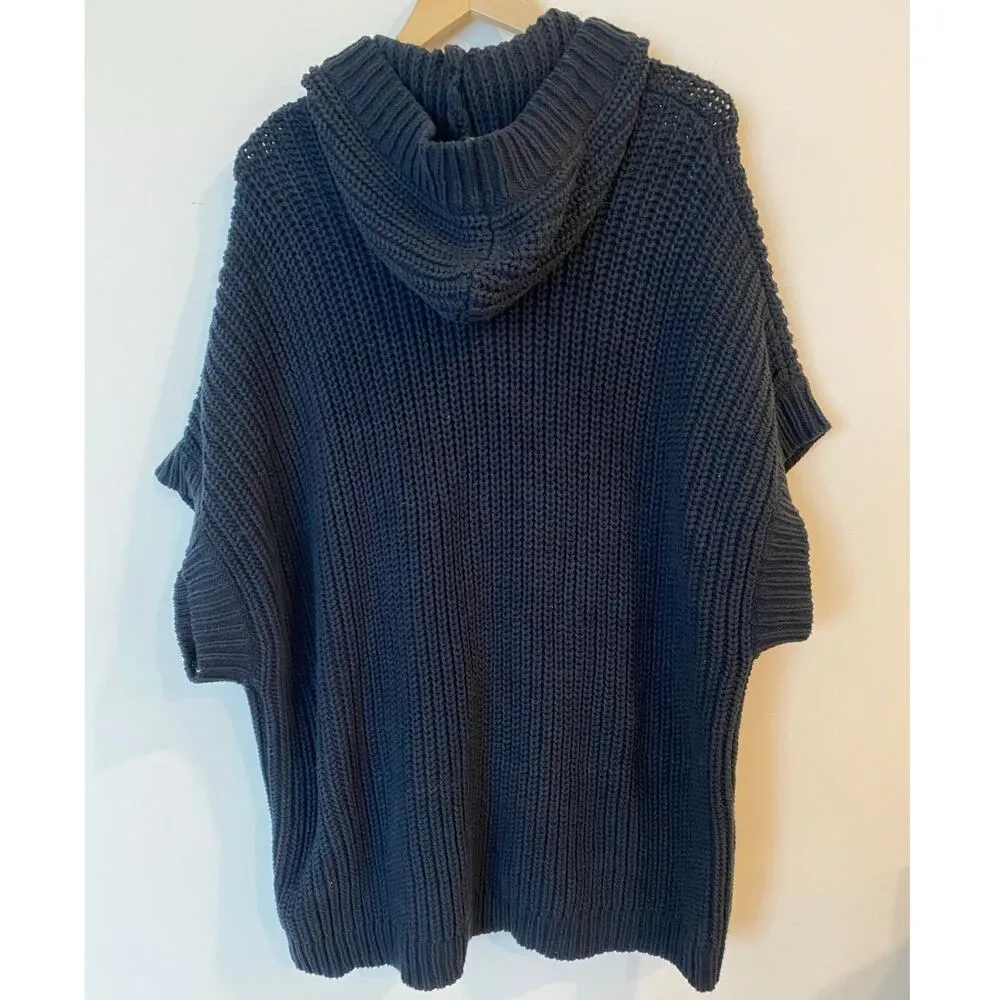 Aerie Dolman Sleeve Oversized Hoodie Tunic Sweater Black Women's Size Medium - Image 3