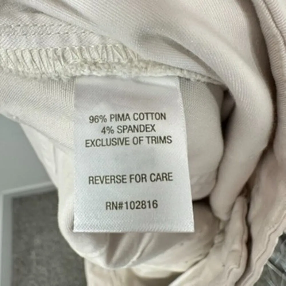 Garnet Hill Women's Size 14 Pima Cotton Stretch Light Stone Khaki Casual Pants - Image 9