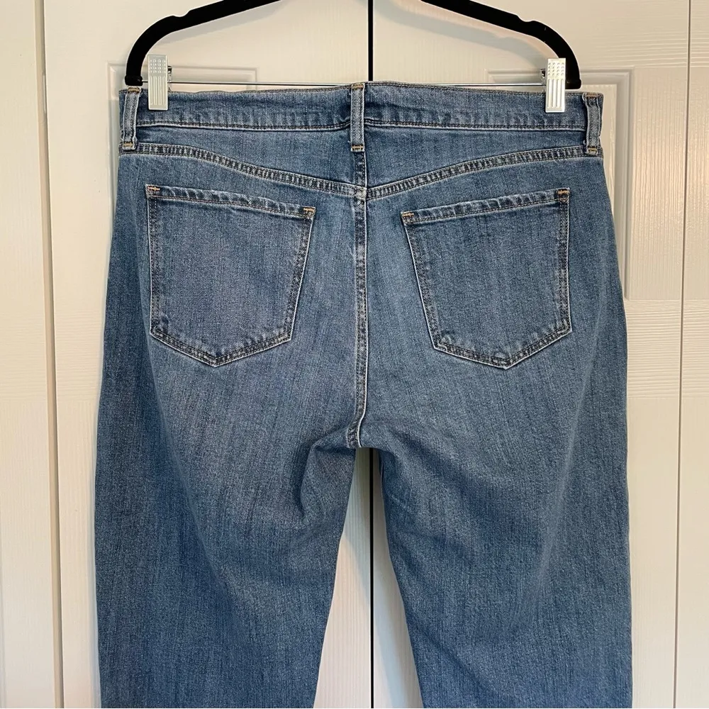 Old Navy Boyfriend Patchwork Jeans Sz 10 Straight Leg Medium Wash Denim - Image 8