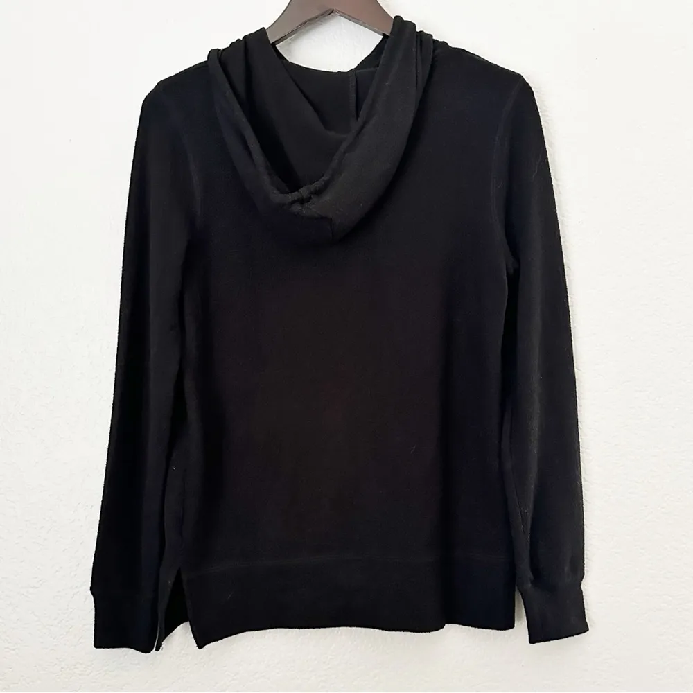 Z SUPPLY Black Fleece Drawstring Hoodie XS - Image 4